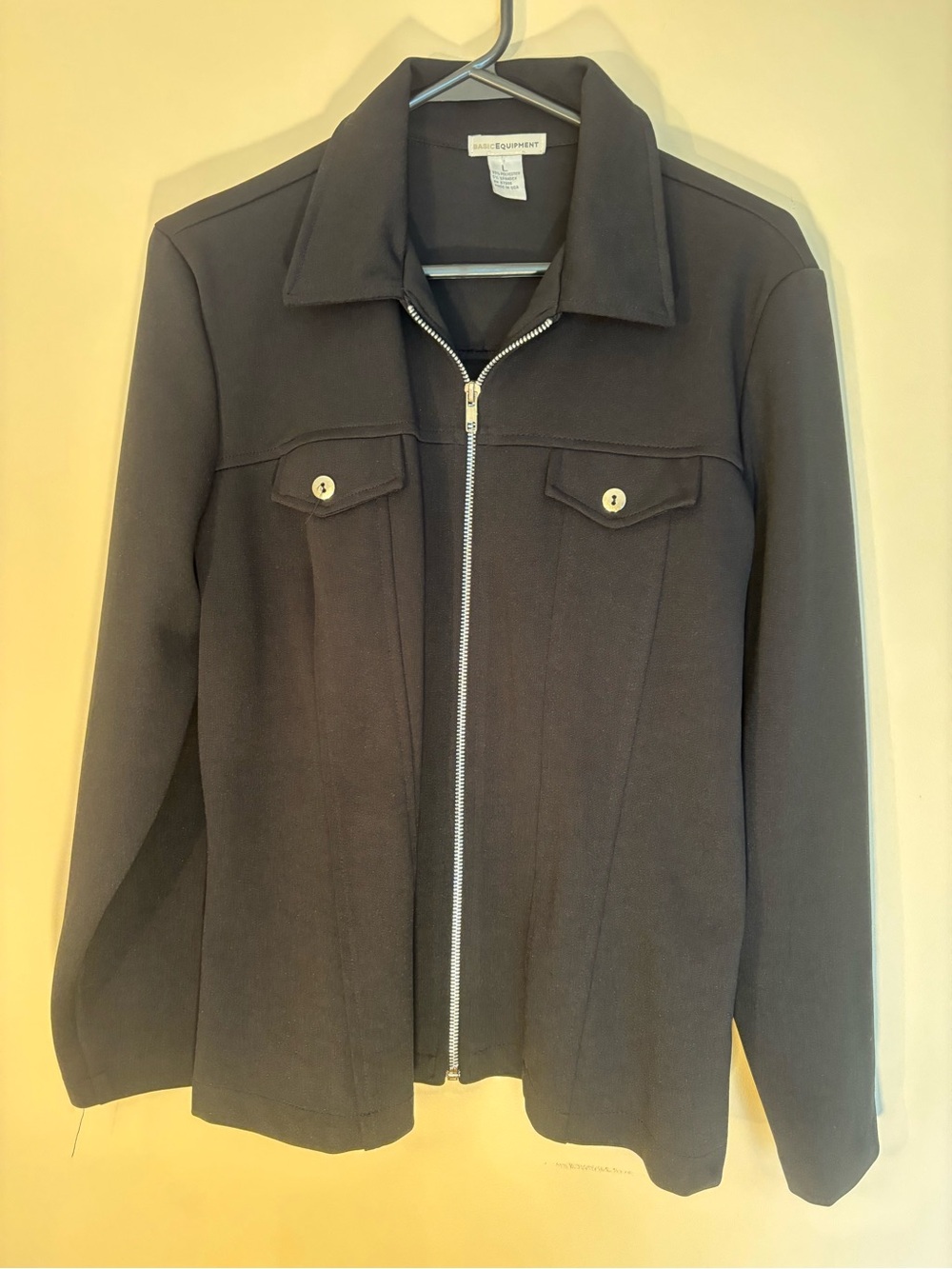 Eileen Fisher Dark Gray Zip-Front Shirt Jacket